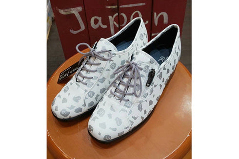 【ナチュラルバック 5283 オフホワイト】サイドジップ靴紐シューズ